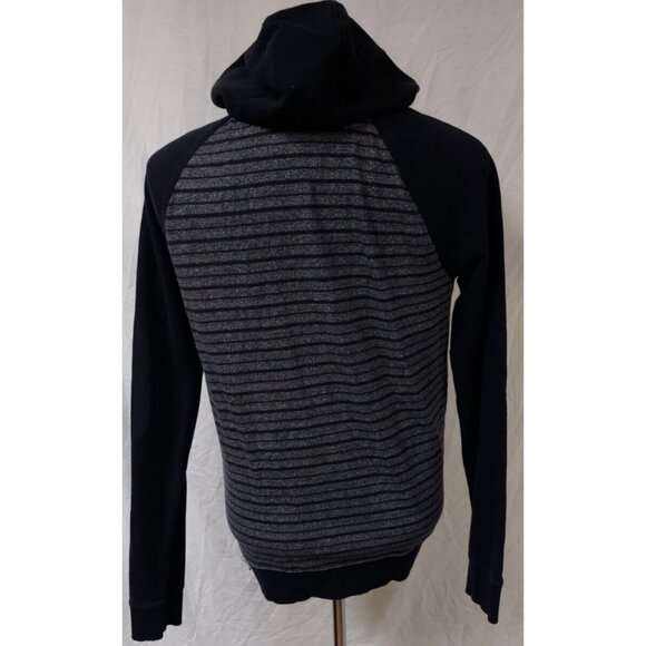 Rock & Republic Womens Medium Striped Black / Gray Full Zip Hooded Jacket Hoodie - Picture 7 of 14